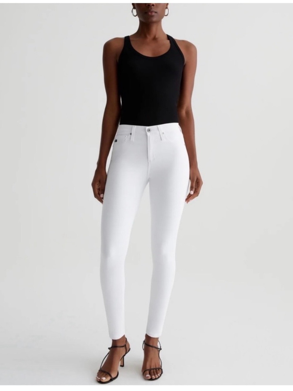 AG Adriano Goldschmied White High-Rise Skinny Jeans for Women